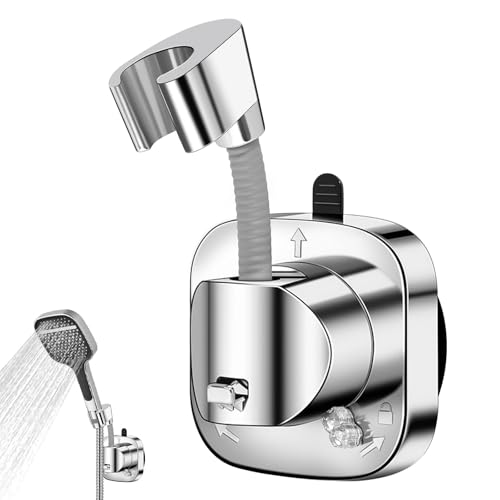 360° Drehbar Duschkopfhalterung mit Saugnapf, Verstellbarer Duschhalterung Ohne Bohren, Abnehmbarer Handbrause Halterung Rutschfeste Rostfreie Duschbrause Halterung für Bad & Dusche von prota