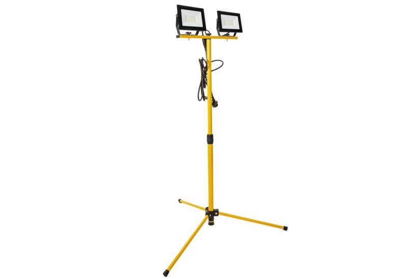 proventa LED Arbeitsleuchte LED-Arbeitsstrahler, LED, mit 1,2m Stativ 2x 30W neutralweiß IP54 2,5 m Zuleitung von proventa