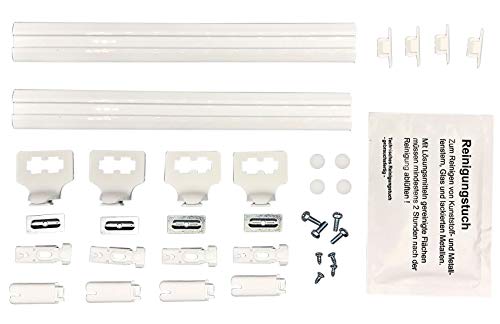 Klebeleisten für Plissees - Klebeschienen-Set inkl. Trägern und Spannschuhen - bohrfreie Klebemontage am Aluminium- oder Kunststoffrahmen - Hier bis 150 cm Breite - ps QUICKFIX von ps QUICKFIX