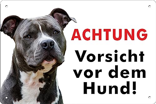 pubblimania AMSTAFF PITBULL ACHTUNG vorsicht vor dem Hund! Aluminium-Verbundschild für den Außen- und Innenbereich, 3 mm stark (Cm 20x30) pubblimania AMSTAFF PITBULL ACHTUNG vorsicht vor dem Hund! Aluminium-Verbundschild für den Außen- und Innenbereich, 3 mm stark (Cm 20x30) von pubblimania