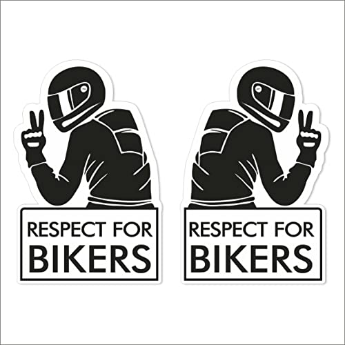 Pubblimania Aufkleber Respect for Biker für Auto und/oder Motorrad. Aufkleber Etikett (8,15 x 13 cm) von pubblimania