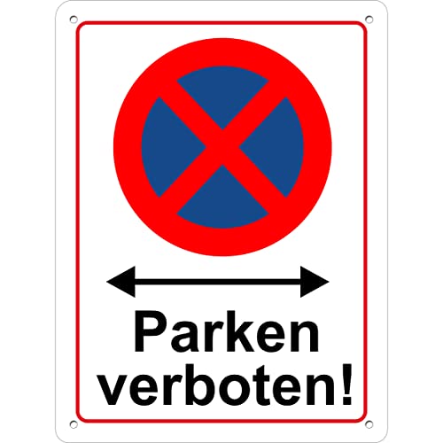 Pubblimania Absolutes Halteverbot! | Parken verboten! Schild 3mm Aluminium Alu-Verbundplatte Parkverbots-Warnschild (Cm 20x30) von pubblimania