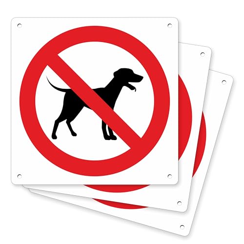 Pubblimania 3 Eintrittsverbot für Hunde | Aluminiumschild aus Metall für außen und innen, Stärke 3 mm (3 Hundeeintrittsverbot) von pubblimania