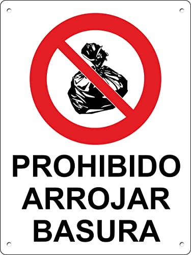 Pubblimania Verbotenes Einreißen von Müll | Schild aus Aluminiumdibond 3 mm (m 20 x 30) von pubblimania