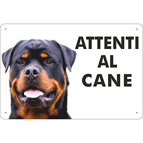 ROTTWEILER Hundeschild aus Aluminium Metallstärke 3 mm (Rottweiler 20 x 15) von pubblimania