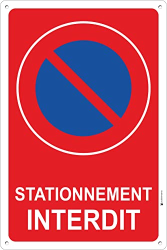 Schild Parken verboten aus Aluminium-Dibond, 3 mm. Für den Außen- oder Innenbereich, kann an Wand, Tor usw. installiert werden (Cm 30 x 40) von pubblimania