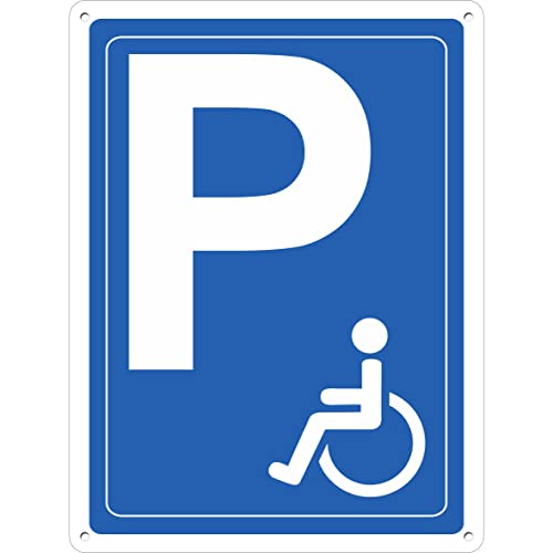 Pubblimania Behinderten-Parkplatz Parkverbot Aluminiumschild für den Außenbereich beständiges Metall 3 mm dick (Cm 20x30) von pubblimania