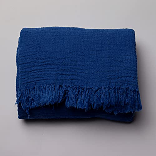 Püskül - Extra Weiches Musselin Handtücher Erwachsene - Qualität 100% Türkische Baumwolle Sauna Hamam Tuch für Damen und Herren - 85 X 170 cm (Blau, 1) von püskül www.puskul.com.tr