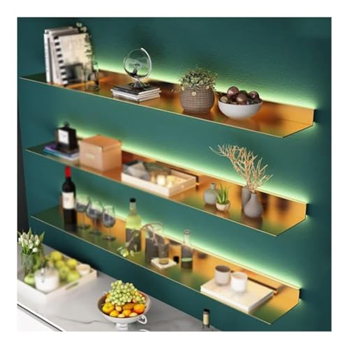 pujindu An Der Wand Montierte Schwebende Metallregale, Dekoratives Ausstellungsregal Mit LED-Licht, Schwebendes Regal, An Der Wand Montiertes Badezimmerregal, Ausstellungsregale(Gold,39.4x7.9x2.4in-1P pujindu An Der Wand Montierte Schwebende Metallregale, Dekoratives Ausstellungsregal Mit LED-Licht, Schwebendes Regal, An Der Wand Montiertes Badezimmerregal, Ausstellungsregale(Gold,39.4x7.9x2.4in-1P von pujindu