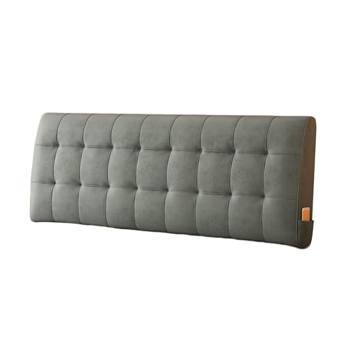 pujindu Rückenlehne Bett Kissen, Komfortabel Wandkissen Lesen Mit Abnehmbarem Mikrofaserbezug, Weich Kopfstütze fürs Bett Ohne Kopfteil, 6 Farben (Color : Dark Gray, Size : 160x6x60cm) von pujindu