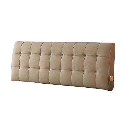 pujindu Rückenlehne Bett Kissen, Komfortabel Wandkissen Lesen Mit Abnehmbarem Mikrofaserbezug, Weich Kopfstütze fürs Bett Ohne Kopfteil, 6 Farben (Color : Gray, Size : 200x6x60cm) von pujindu