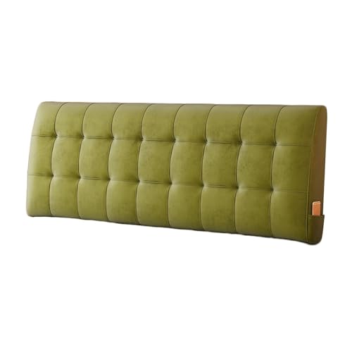 pujindu Rückenlehne Bett Kissen, Komfortabel Wandkissen Lesen Mit Abnehmbarem Mikrofaserbezug, Weich Kopfstütze fürs Bett Ohne Kopfteil, 6 Farben (Color : Green, Size : 200x6x60cm) von pujindu