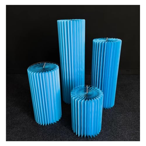 pujindu Zylinderständer Für Party, Faltbarer Display-Säulenständer Mit Acrylplatte, Hochzeit Tafelaufsatz Pappe Römische Säule, Papier Säule Blumenständer ( Farbe : Blau , Größe : Diameter 30cm/11.8in von pujindu