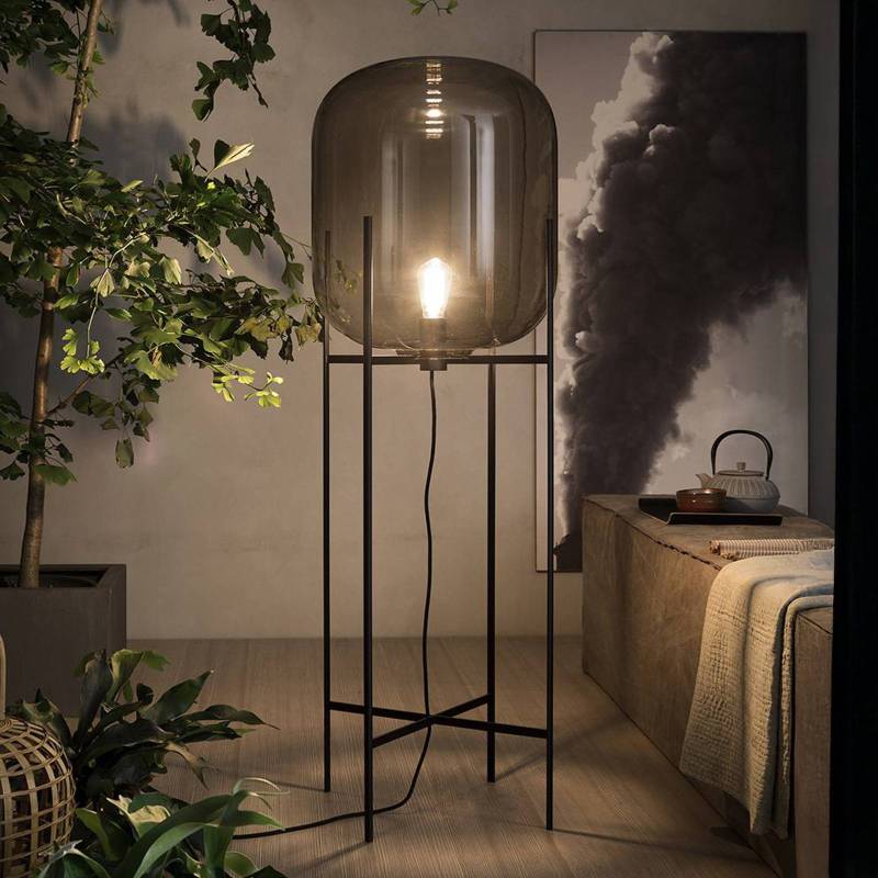 pulpo Stehleuchte Oda Big, rauchgrau/schwarz, Höhe 140 cm von pulpo