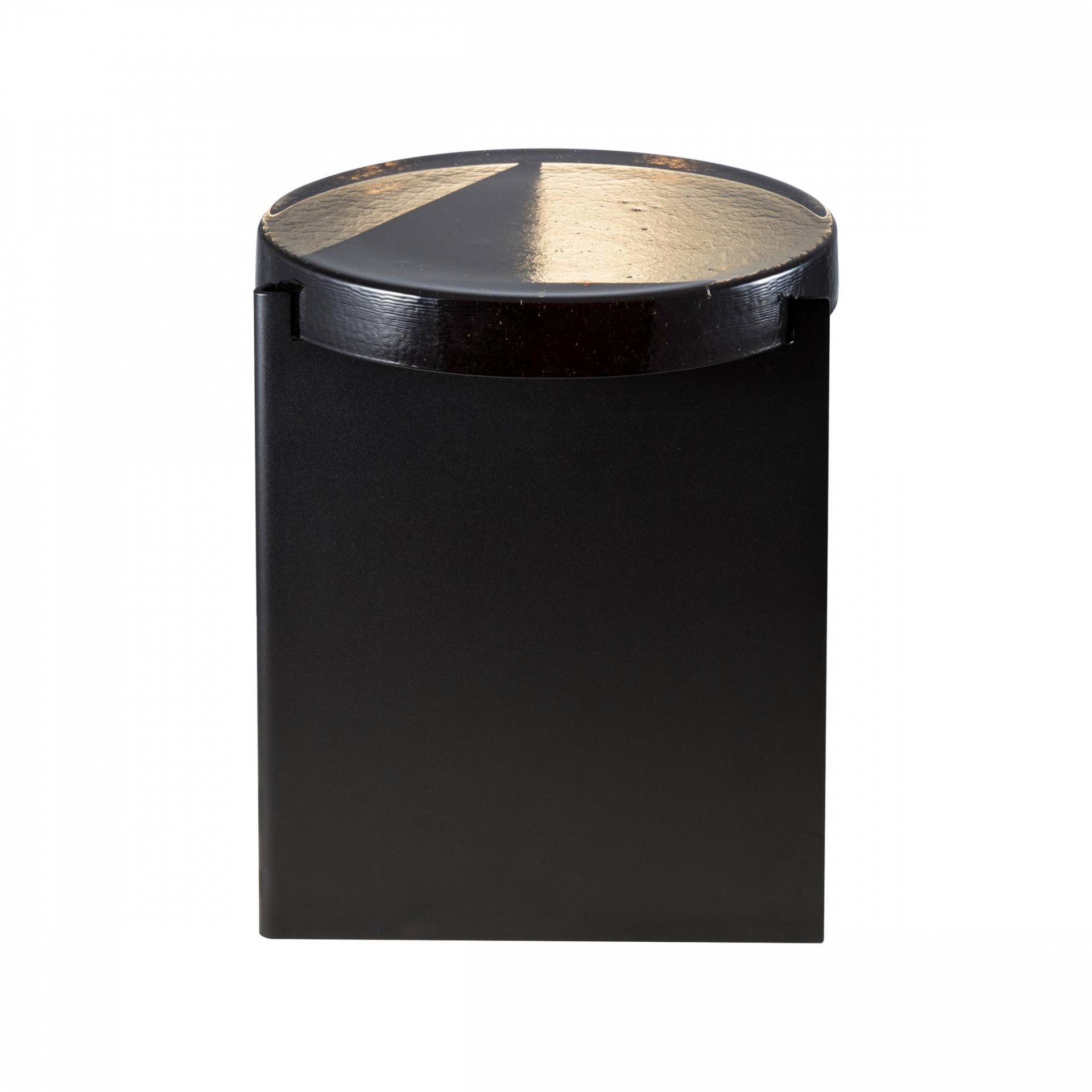 pulpo - Alwa One Beistelltisch - rauchgrau/H x Ø 44x38cm/Gestell Stahl schwarz von pulpo