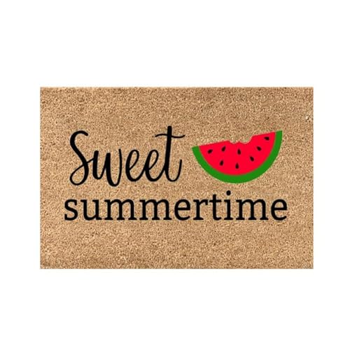 pulunto Sommermatte, Hello Summer, dekorative Fußmatte, Blume, saisonaler Outdoor-Teppich, rutschfeste Bodenmatten für die Vorderseite, nicht willkommen von pulunto