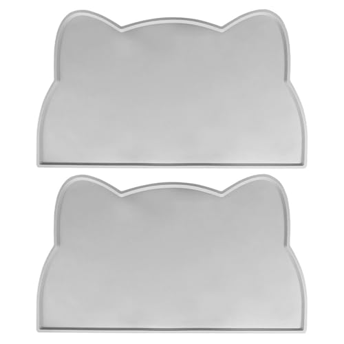 2 x Haustier-Tischsets für Katzen und Hunde, Futtermatte mit erhöhten Kanten, Napf aus Silikon, Trinkzubehör für Katzen und Futter und Wasser, Überlauf mit erhöhten Kanten für Futter und Wasser, groß von pumpumlia