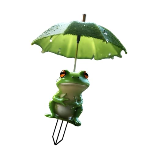 Dekorative 2D-Acryl-Fösche mit Regenschirm, Garten, Rasen, Pfahl, kreatives Ornament für den Außenbereich, Topfpflanzen-Dekoration, Acryl, Gartendekoration von pumpumlia