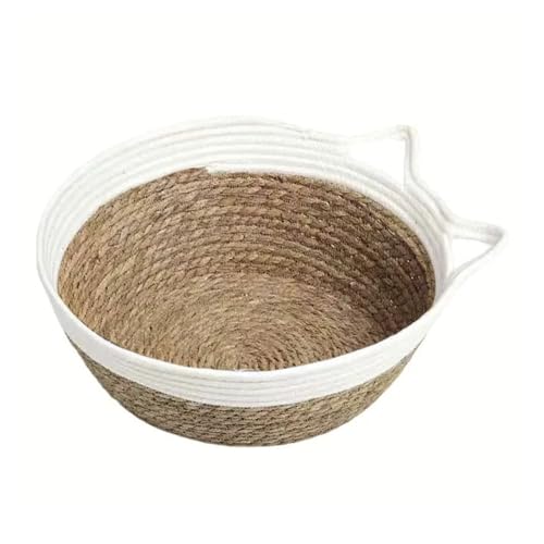 pumpumlia Katzenhaus aus natürlichem Stroh, für kleine Hunde, kratzfestes Bulrush-Bett, Möbel, Haustiernest, Ganzjahres-Haustierkorb, Bett von pumpumlia