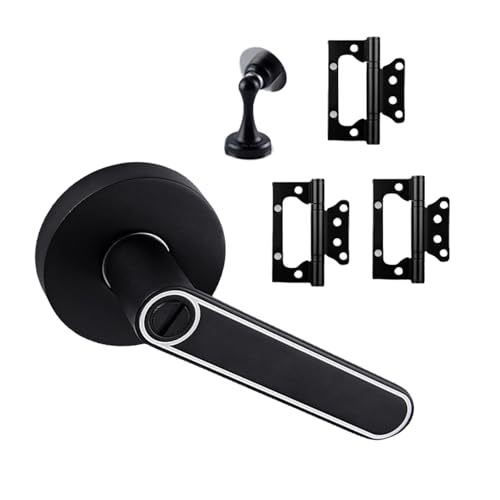 pumpumlia Leuchtende Türdrücker mit Stoppern und Scharnieren, Zincs-Legierung, Einstiegs-Hardware, einfache Installation, Schloss-Set von pumpumlia