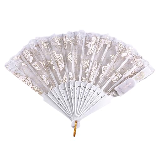 pumpumlia Valentinstag LED Leuchtende Spitze Blumen Fan Leuchtende Rose Handfächer Party Show Geburtstagsgeschenk Geburtstag Party von pumpumlia