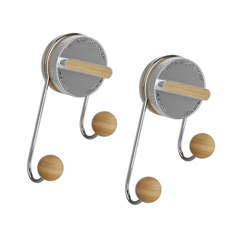 pumpumlia Wandhaken aus Edelstahl, Saugnapf, Doppelkugel-Designs, starke Haftung, Haken für Zuhause, Kleiderbügel, glatte Oberflächen, Saugnapf-Haken von pumpumlia