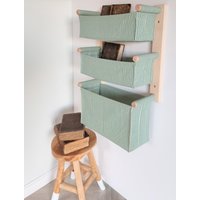 Leinen-Organizer/Spielzimmer Spielzeug Organizer/Aufbewahrungskorb/Leinentasche/Bücherregal/Hängeaufbewahrung/Badezimmerregal/Windel-Organizer von pumpurHome