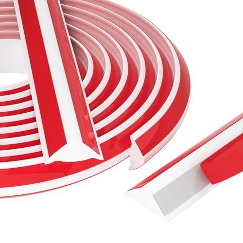 Flexible Zierleiste Selbstklebender Deckenleisten, TPE Dreieck Winkelleiste Zierleiste für Fliesenkanten Decken und Wandübergang, Weiß Abschlussleiste Küchenarbeitsplatte für Wandkanten (5M,27mm*20mm) von pundin