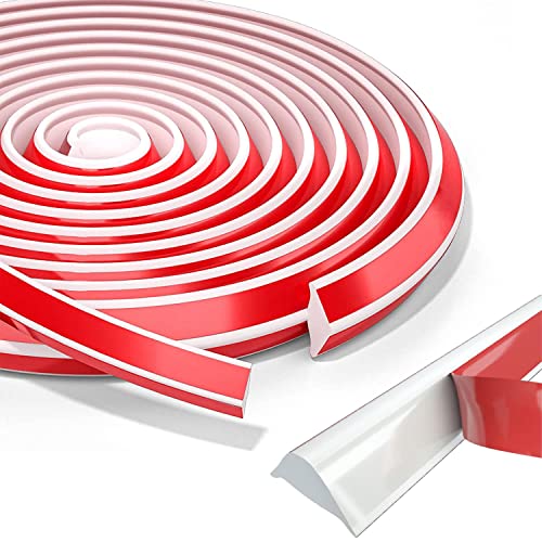Pundin Flexible Zierleiste Selbstklebend Deckenleisten, TPE Dreieck Zierleiste Decken Und Wandübergang, Abschlussleiste Küchenarbeitsplatte, Für Wandkanten Fliesenkanten von pundin