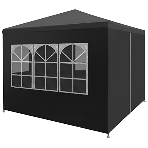 PURADAY Partyzelt 3x3 m Anthrazit Festzelt Gartenpavillon Aufenthaltszelt Camping Tent Partyzelt Wasserdicht Stabil für Gartenpartys Und Verschiedene Outdoor-Aktivitäten von puraday