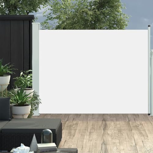puraday 140x500 cm Creme Seitenmarkise Ausziehbar Terrassen-Sichtschutz Balkon Seitenwand Stilvolle Wind- Und Sonnenschutz Und Einfache Installation von puraday