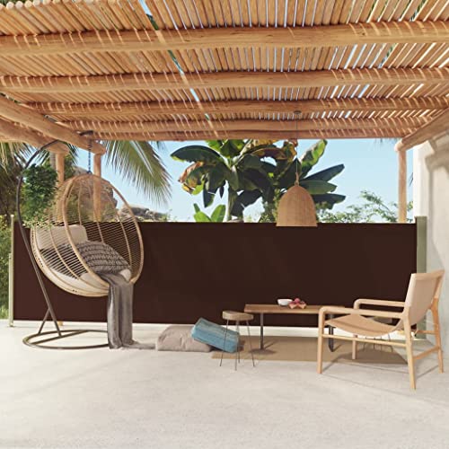 puraday 140x500 cm Seitenmarkise Ausziehbar Braun Terrassen-Sichtschutz Balkon Seitenwand Stilvolle Seitenmarkise Wind- Und Sonnenschutz Sichtschutz Und Einfache Installation von puraday