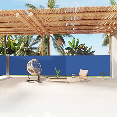 puraday 160x1200 cm Seitenmarkise Ausziehbar Blau Terrassen-Sichtschutz Stilvolle Seitenmarkise Sichtschutz Balkon Seitenwand Wind- Und Sonnenschutz Sichtschutz Und Einfache Installation von puraday