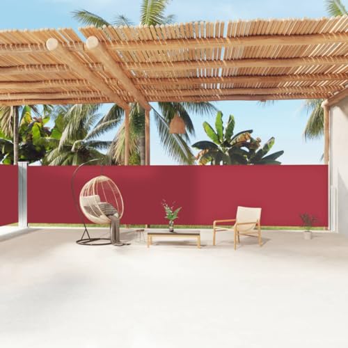 puraday 160x1200 cm Seitenmarkise Ausziehbar Rot Terrassen-Sichtschutz Stilvolle Seitenmarkise Sichtschutz Balkon Seitenwand Wind-Und Sonnenschutz Sichtschutz Und Einfache von puraday