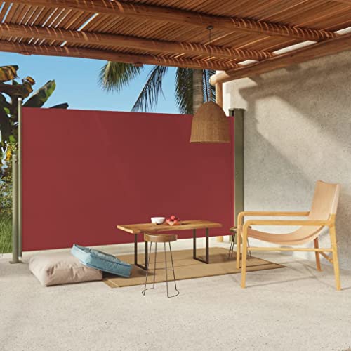 puraday 180x300 cm Seitenmarkise Ausziehbar Rot Terrassen-Sichtschutz Balkon Seitenwand Stilvolle Seitenmarkise Wind- Und Sonnenschutz Sichtschutz Und Einfache Installation von puraday