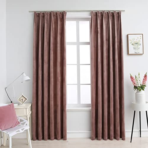 puraday 2 Stück Innere Vorhänge mit Metallhaken 140x245 cm Antik-Rosa Polyester Samt Modischer Blickdicht Gardine für Privatsphäre und Halten einfallendes Licht ab ZimmerVerdunkelungsvorhang puraday 2 Stück Innere Vorhänge mit Metallhaken 140x245 cm Antik-Rosa Polyester Samt Modischer Blickdicht Gardine für Privatsphäre und Halten einfallendes Licht ab ZimmerVerdunkelungsvorhang von puraday