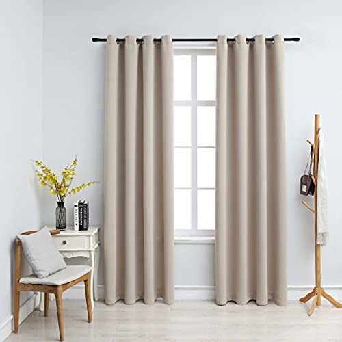 puraday 2 Stück Innere Vorhänge mit Metallringen 140x175 cm Beige Polyester Schlafzimmer Modischer Gardinen für Privatsphäre und Halten einfallendes Licht ab Verdunkelungsvorhang puraday 2 Stück Innere Vorhänge mit Metallringen 140x175 cm Beige Polyester Schlafzimmer Modischer Gardinen für Privatsphäre und Halten einfallendes Licht ab Verdunkelungsvorhang von puraday