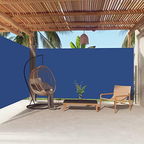 puraday 200x600 cm Seitenmarkise Ausziehbar Blau Terrassen-Sichtschutz Stilvolle Seitenmarkise Sichtschutz Balkon Seitenwand Wind- Und Sonnenschutz Sichtschutz Und Einfache Installation von puraday