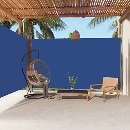 puraday 220x600 cm Seitenmarkise Ausziehbar Blau Terrassen-Sichtschutz Stilvolle Seitenmarkise Sichtschutz Balkon Seitenwand Wind- Und Sonnenschutz Sichtschutz Und Einfache Installation von puraday