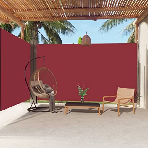 puraday 220x600 cm Seitenmarkise Ausziehbar Rot Terrassen-Sichtschutz Stilvolle Seitenmarkise Sichtschutz Balkon Seitenwand Wind- Und Sonnenschutz Sichtschutz Und Einfache Installation von puraday