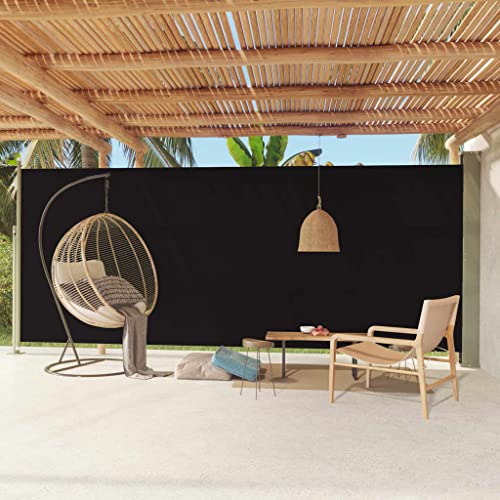 puraday 220x600 cm Seitenmarkise Ausziehbar Schwarz Terrassen-Sichtschutz Balkon Seitenwand Stilvolle Seitenmarkise Wind- Und Sonnenschutz Sichtschutz Und Einfache Installation von puraday