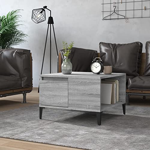 puraday Couchtisch 55x55x36,5 cm Beistelltisch Holz Couchtisch Holz Beistelltisch Sofa Couchtisch Industrial Couchtisch Quadratisch Beistelltisch Couch Grau Sonoma Holzwerkstoff Wohnzimmer Möbel von puraday