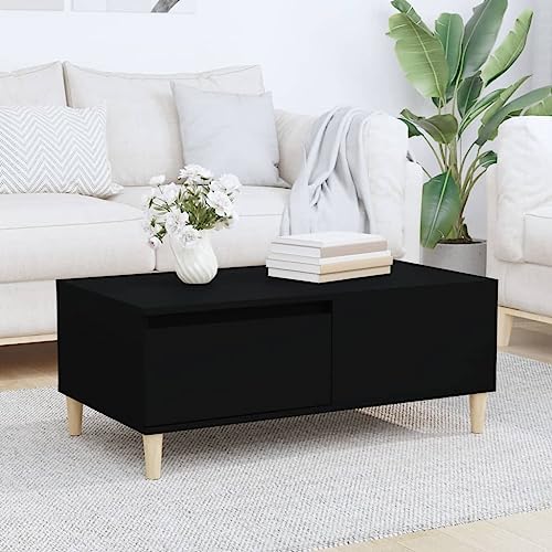 puraday Couchtisch 90x50x36,5 cm Holzwerkstoff Couchtisch Quadratisch Couchtisch Industrial Couchtisch Skandinavisch Wohnzimmer Tisch Schlafzimmer Möbel Schwarz Couchtisch Holz von puraday