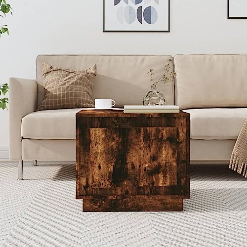 puraday Couchtisch Räuchereiche 51x50x44 cm Couchtisch Rechteckig Beistelltisch Holz Couchtisch mit Stauraum Beistelltisch Wohnzimmer Beistelltisch Sofa Holzwerkstoff Couchtisch Holz von puraday