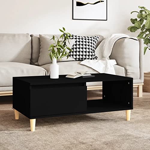 puraday Couchtisch Schwarz 90x50x36,5 cm Holzwerkstoff Schlafzimmer Möbel Wohnzimmer Möbel Wohnzimmertisch Holz Couchtisch Quadratisch Couchtisch Skandinavisch Couchtisch Holz von puraday