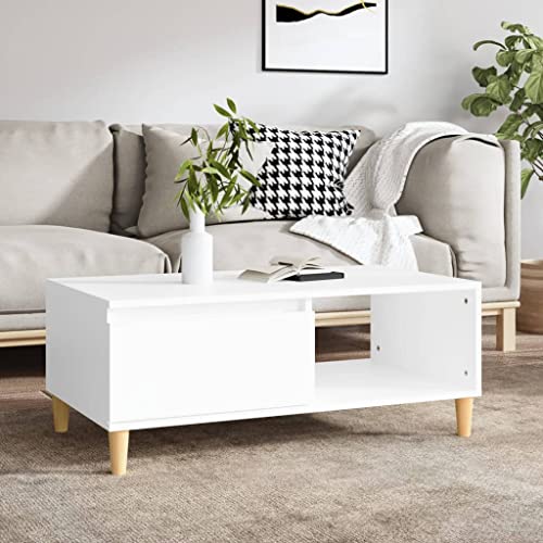 puraday Couchtisch Weiß 90x50x36,5 cm Holzwerkstoff Couchtisch Holz Schlafzimmer Möbel Wohnzimmer Möbel Wohnzimmertisch Holz Couchtisch Quadratisch Couchtisch Skandinavisch von puraday