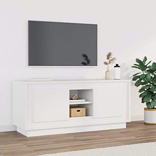 puraday Fernsehschrank Medienschrank TV-Möbel Aufbewahrungsschrank Stereoschrank für Wohnzimmer Schlafzimmer oder Büro Weiß 102x35x45 cm von puraday