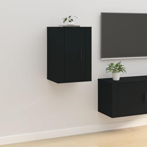 puraday Fernsehschrank TV-Wandschrank Medienschrank TV-Möbel Stereoschrank Aufbewahrungsschrank für Wohnzimmer Schlafzimmer oder Büro Schwarz 40x34,5x60 cm von puraday