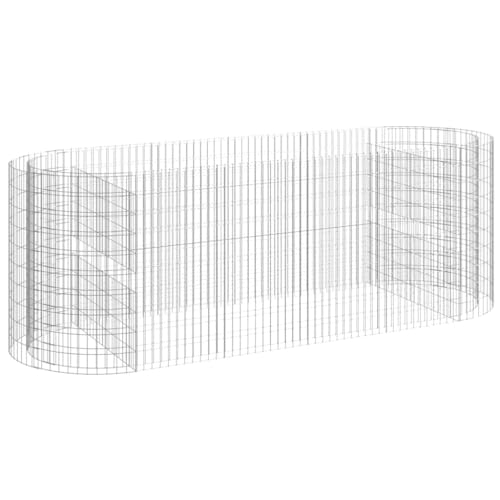puraday Gabionenkorb 300x100x100cm Verzinktes Eisen Gartenbarriere Hochbeet Witterungsbeständigem Dekoration im Freien Terrasse Außenbereich Gabionenwand Verstärkte Gabionenhaken von puraday