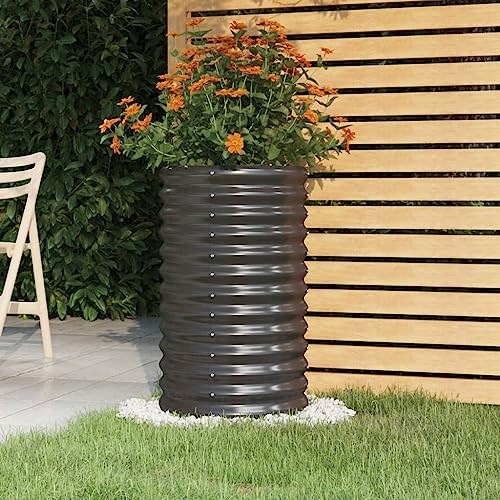 puraday Hochbeete Für Garten 40x40x68 cm Pflanzkübel Gemüsebeet Kräuterspirale XXL Hochbeet Metall Hochbeet Stahl Pflanzbeet Gartenbeet Blumenkasten Anthrazit von puraday